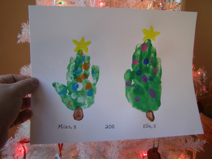 Handprint christmas tree ornament