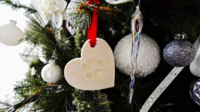 Paw print christmas ornament