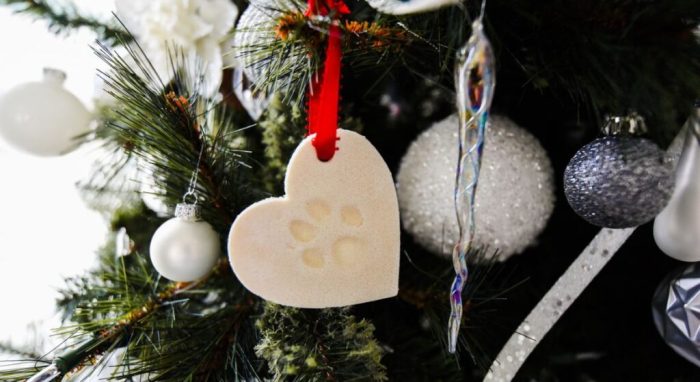 Paw print christmas ornament