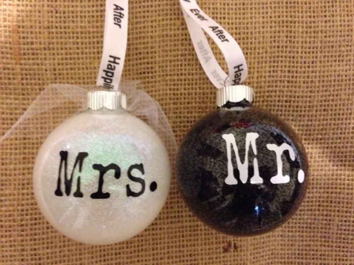 Mr & mrs christmas ornament